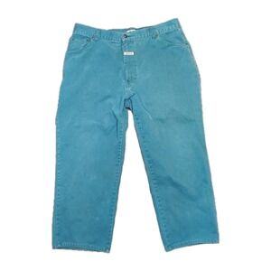Vintage Boss Jeans Baggy Wide Leg  Hip Hop Streetwear Turquoise Denim Mens 36×27